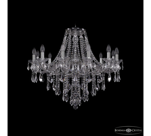 Подвесная люстра Bohemia Ivele Crystal 1415/12/300 Ni Leafs Подвесная люстра Bohemia Ivele Crystal 1415/12/300 Ni Leafs