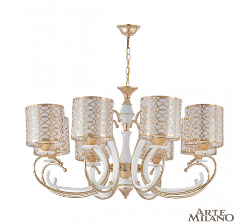 Подвесная люстра Arte Milano Florentia-1237 301237/8 Wh/Gd Подвесная люстра Arte Milano Florentia-1237 301237/8 Wh/Gd