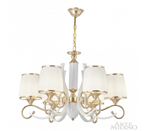Подвесная люстра Arte Milano Florentia-3857 303857/6 Wh/Gd Подвесная люстра Arte Milano Florentia-3857 303857/6 Wh/Gd