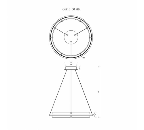 Подвесная люстра iLedex Meridian C4716-60 GD Подвесная люстра iLedex Meridian C4716-60 GD