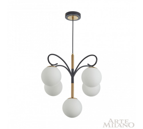Подвесная люстра Arte Milano Neapolis 273808/4+1 BK/GD Подвесная люстра Arte Milano Neapolis 273808/4+1 BK/GD