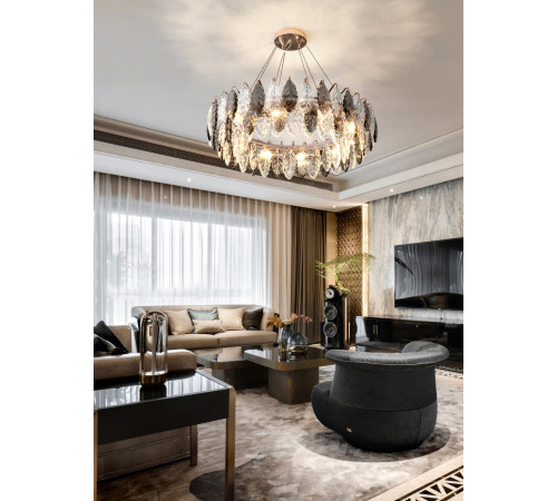 Подвесная люстра Delight Collection D8011P/R-1000 gold/smoky Подвесная люстра Delight Collection D8011P/R-1000 gold/smoky