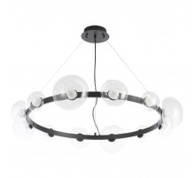 Подвесная люстра Crystal Lux BOSQUE SP12 BLACK/TRANSPARENT