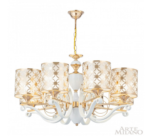 Подвесная люстра Arte Milano Florentia-3097 303097/8 Wh/Gd Подвесная люстра Arte Milano Florentia-3097 303097/8 Wh/Gd