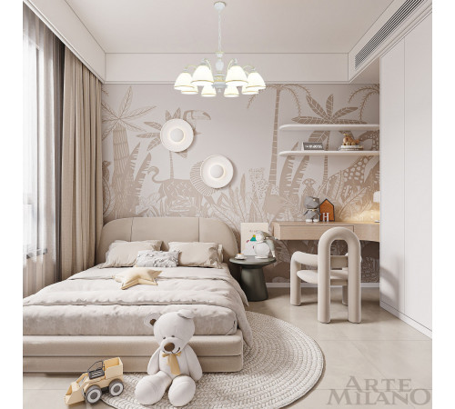 Подвесная люстра Arte Milano 340837/8 WT+G Подвесная люстра Arte Milano 340837/8 WT+G
