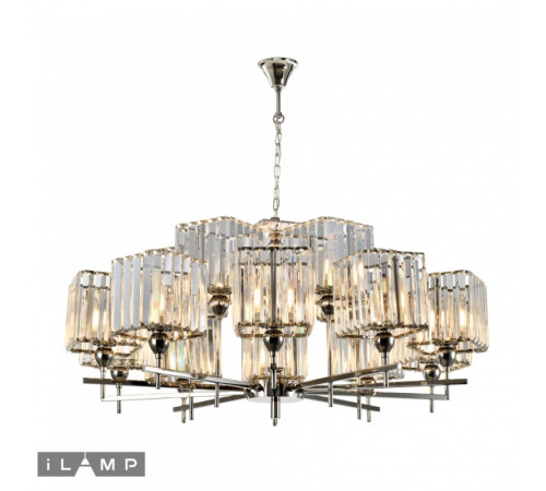 Подвесная люстра iLamp Staten Island P9514-10+5 Nickel Подвесная люстра iLamp Staten Island P9514-10+5 Nickel