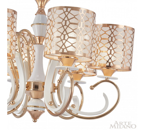 Подвесная люстра Arte Milano Florentia-1237 301237/6 Wh/Gd Подвесная люстра Arte Milano Florentia-1237 301237/6 Wh/Gd
