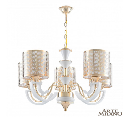 Подвесная люстра Arte Milano Florentia-8857 308857/5 Wh/Gd Подвесная люстра Arte Milano Florentia-8857 308857/5 Wh/Gd