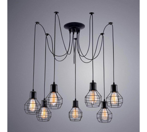 Подвесная люстра Arte Lamp A1109SP-7BK Подвесная люстра Arte Lamp A1109SP-7BK