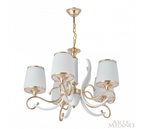 Подвесная люстра Arte Milano Florentia-3857 303857/5 Wh/Gd Подвесная люстра Arte Milano Florentia-3857 303857/5 Wh/Gd
