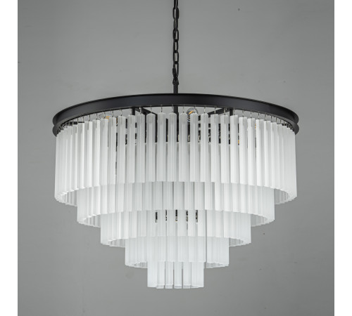 Подвесная люстра Delight Collection 1920s Odeon KR0387P-10A black/frost Подвесная люстра Delight Collection 1920s Odeon KR0387P-10A black/frost