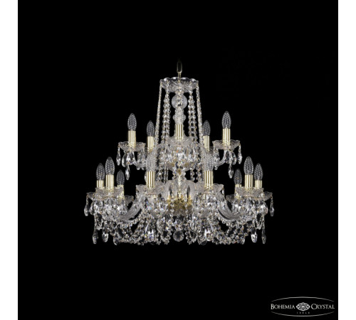 Подвесная люстра Bohemia Ivele Crystal 1402/10+5/240/2d G Подвесная люстра Bohemia Ivele Crystal 1402/10+5/240/2d G