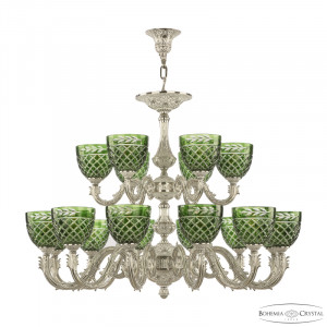 Подвесная люстра Bohemia Ivele Crystal Florence 71101/12+6/300/2d NW P1 U Clear-Green/H-1J