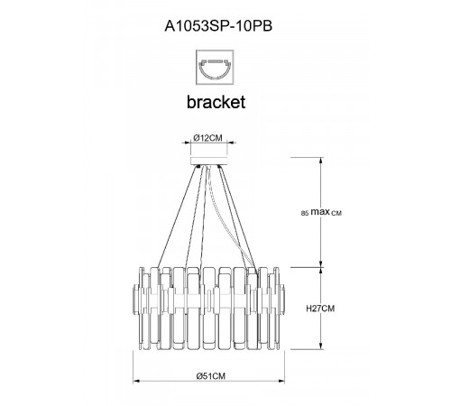 Подвесная люстра Arte Lamp Alya A1053SP-10PB Подвесная люстра Arte Lamp Alya A1053SP-10PB