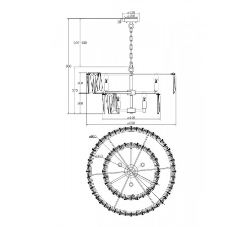 Подвесная люстра Maytoni Puntes MOD043PL-12G Подвесная люстра Maytoni Puntes MOD043PL-12G
