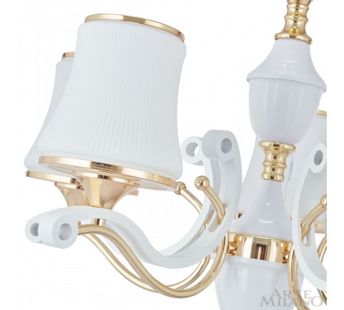 Подвесная люстра Arte Milano Florentia-3987 303987/5 Wh/Gd Подвесная люстра Arte Milano Florentia-3987 303987/5 Wh/Gd