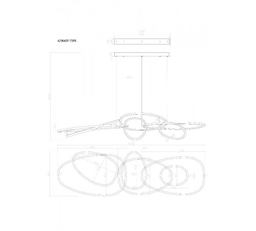Подвесная люстра Arte Lamp Oracle A2964SP-75PB Подвесная люстра Arte Lamp Oracle A2964SP-75PB