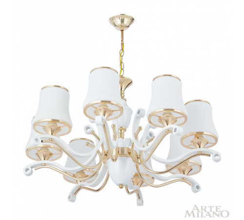 Подвесная люстра Arte Milano Florentia-3987 303987/8 Wh/Gd Подвесная люстра Arte Milano Florentia-3987 303987/8 Wh/Gd