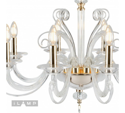 Подвесная люстра iLamp King P9372-8 GD Подвесная люстра iLamp King P9372-8 GD