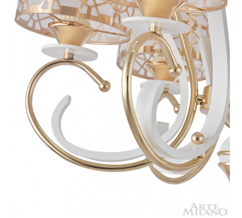 Подвесная люстра Arte Milano Florentia-1237 301237/6 Wh/Gd Подвесная люстра Arte Milano Florentia-1237 301237/6 Wh/Gd