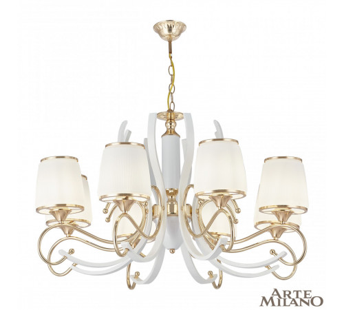 Подвесная люстра Arte Milano Florentia-3857 303857/8 Wh/Gd Подвесная люстра Arte Milano Florentia-3857 303857/8 Wh/Gd