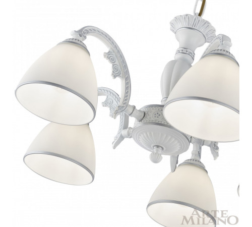 Подвесная люстра Arte Milano 340837/5 WT+SL Подвесная люстра Arte Milano 340837/5 WT+SL