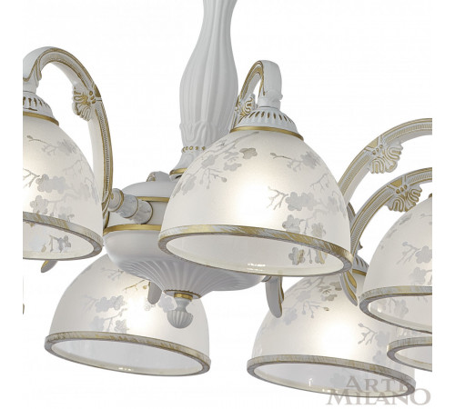 Подвесная люстра Arte Milano 349737/8 WT+G Подвесная люстра Arte Milano 349737/8 WT+G