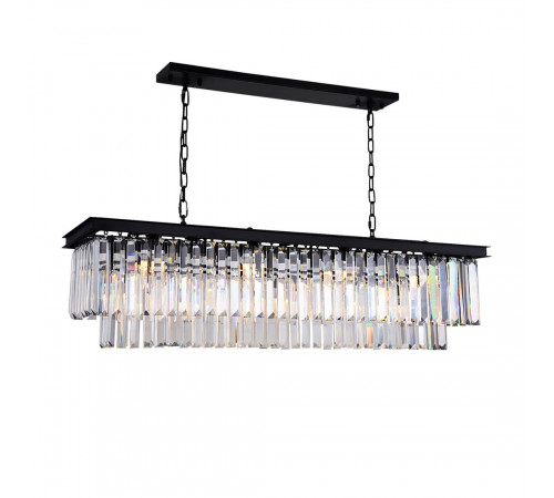Подвесная люстра Delight Collection 1920s Odeon KR0387P-10C/P black/clear Подвесная люстра Delight Collection 1920s Odeon KR0387P-10C/P black/clear