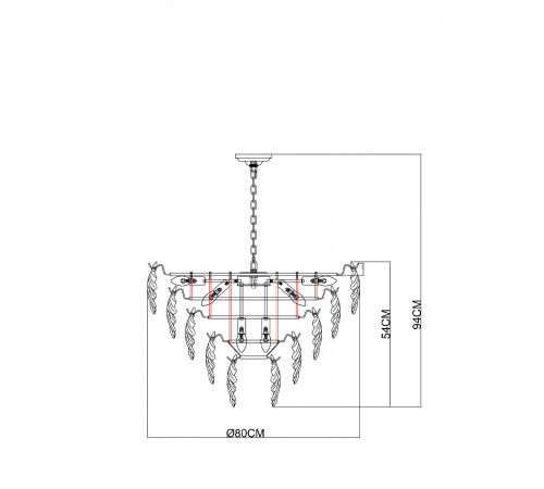 Подвесная люстра Arte Lamp Lilly A4070LM-12GO Подвесная люстра Arte Lamp Lilly A4070LM-12GO