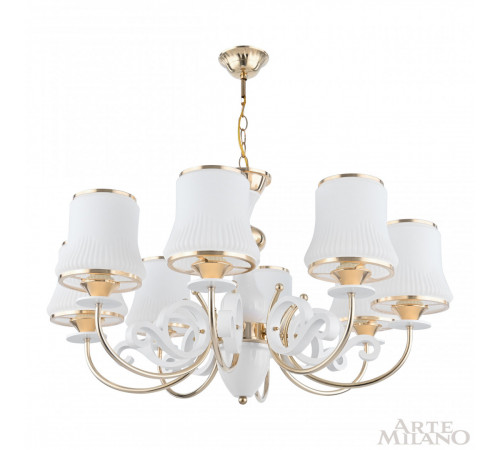 Подвесная люстра Arte Milano Florentia-1097 301097/8 Wh/Gd Подвесная люстра Arte Milano Florentia-1097 301097/8 Wh/Gd
