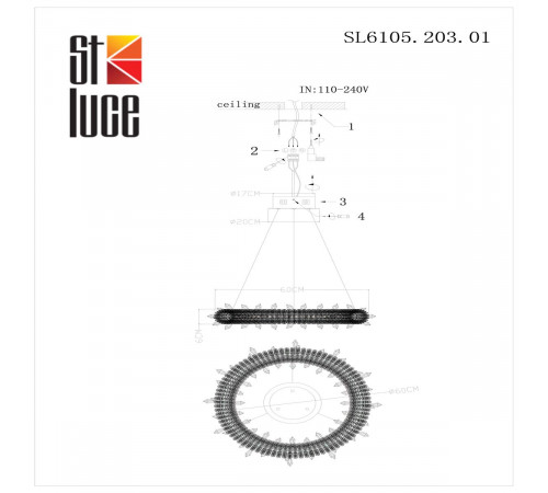 Подвесная люстра ST Luce Lucchero SL6105.203.01