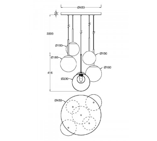 Подвесная люстра Maytoni Basic form MOD521PL-05G Подвесная люстра Maytoni Basic form MOD521PL-05G
