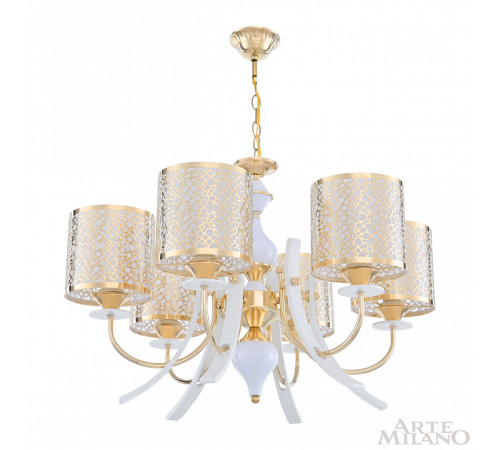 Подвесная люстра Arte Milano Florentia-6067 306067/6 Wh/Gd Подвесная люстра Arte Milano Florentia-6067 306067/6 Wh/Gd