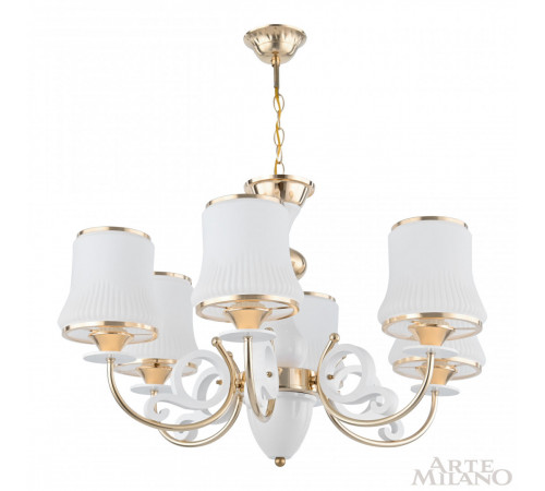 Подвесная люстра Arte Milano Florentia-1097 301097/6 Wh/Gd Подвесная люстра Arte Milano Florentia-1097 301097/6 Wh/Gd