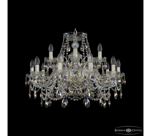 Подвесная люстра Bohemia Ivele Crystal 1411/10+5/240 G K801 Подвесная люстра Bohemia Ivele Crystal 1411/10+5/240 G K801