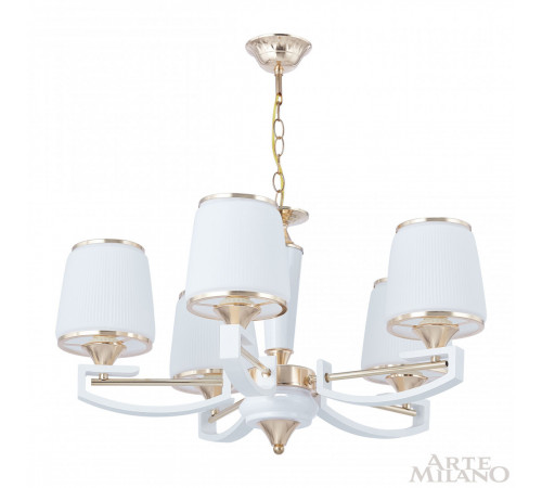 Подвесная люстра Arte Milano Florentia-2457 302457/5 Wh/Gd Подвесная люстра Arte Milano Florentia-2457 302457/5 Wh/Gd