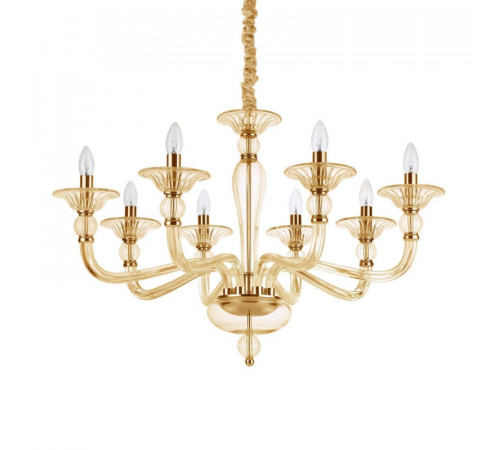 Подвесная люстра Ideal Lux Danieli SP8 Ambra 159973 Подвесная люстра Ideal Lux Danieli SP8 Ambra 159973