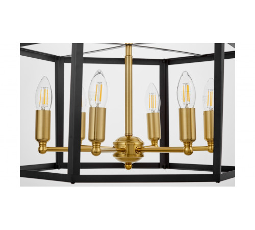 Подвесная люстра Lumina Deco Lorton LDP 1142-6 BK+MD Подвесная люстра Lumina Deco Lorton LDP 1142-6 BK+MD