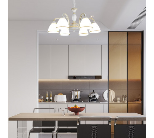 Подвесная люстра Arte Milano 340837/6 WT+G Подвесная люстра Arte Milano 340837/6 WT+G