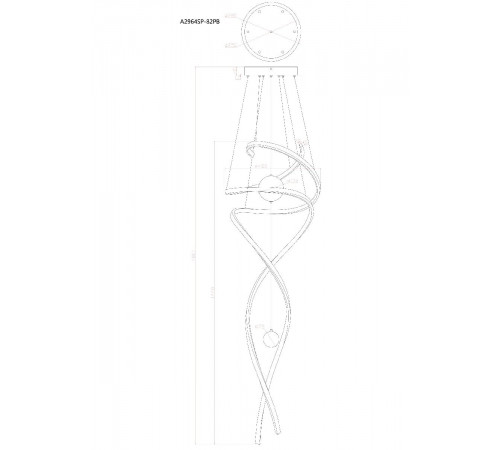 Подвесная люстра Arte Lamp Euphoria A2964SP-82PB Подвесная люстра Arte Lamp Euphoria A2964SP-82PB