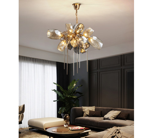 Подвесная люстра Delight Collection Britannica 8898P/AL gold/smoky Подвесная люстра Delight Collection Britannica 8898P/AL gold/smoky