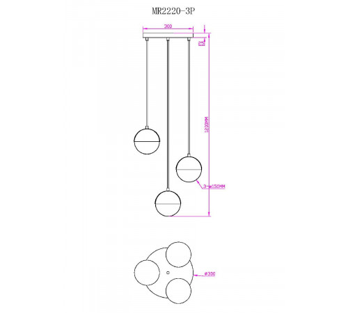 Подвесная люстра Myfar Loreen MR2220-3P