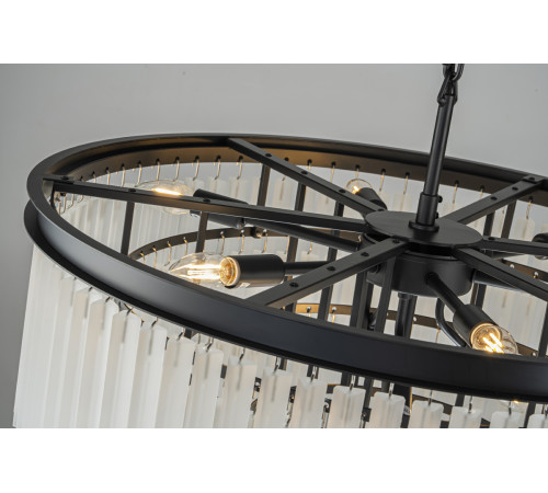 Подвесная люстра Delight Collection 1920s Odeon KR0387P-10A black/frost Подвесная люстра Delight Collection 1920s Odeon KR0387P-10A black/frost