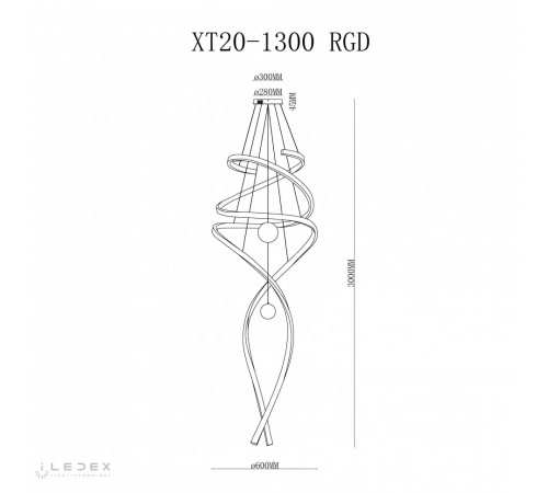 Подвесная люстра iLedex Axis XT20-1300 RGD