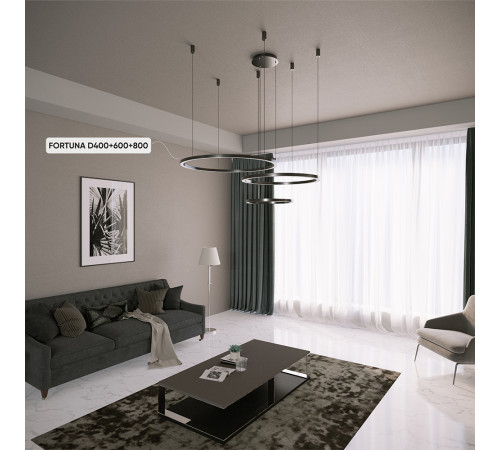 Подвесная люстра Crystal Lux FORTUNA SP158W LED BLACK Подвесная люстра Crystal Lux FORTUNA SP158W LED BLACK