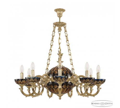 Подвесная люстра Bohemia Ivele Crystal Verona 72003P/9/210 G P Amber-Blue/H-1I FA10S Подвесная люстра Bohemia Ivele Crystal Verona 72003P/9/210 G P Amber-Blue/H-1I FA10S