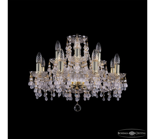 Подвесная люстра Bohemia Ivele Crystal 1410/8+4/195 G V0300 Подвесная люстра Bohemia Ivele Crystal 1410/8+4/195 G V0300