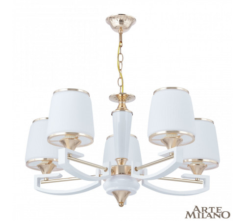 Подвесная люстра Arte Milano Florentia-2457 302457/5 Wh/Gd Подвесная люстра Arte Milano Florentia-2457 302457/5 Wh/Gd