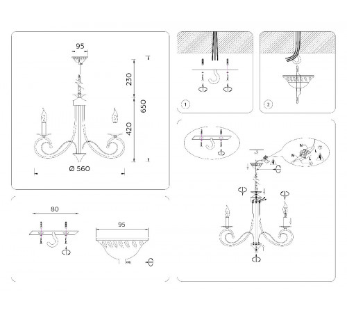 Подвесная люстра Ambrella Light Modern TR9605 Подвесная люстра Ambrella Light Modern TR9605