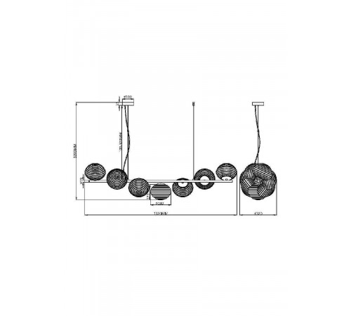 Подвесная люстра Maytoni Reels MOD268PL-07G Подвесная люстра Maytoni Reels MOD268PL-07G